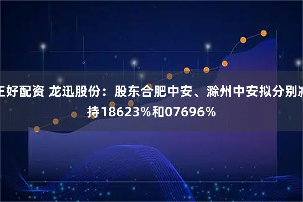 正好配资 龙迅股份：股东合肥中安、滁州中安拟分别减持18623%和07696%